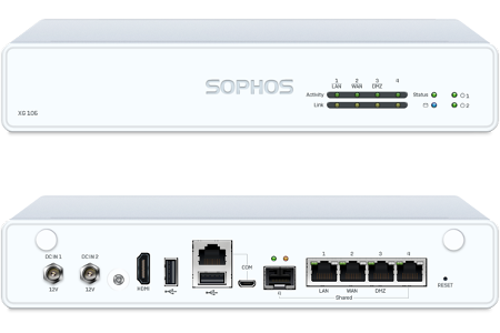 Sophos XG 106 Front and Back View